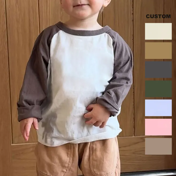 Custom-Print-Toddler-Boys-Color-Block-Raglan-Tees-Casual-Crewneck-BasicTops-Kids-100-Cotton-T-shirt-Fall-Clothes-Fashion