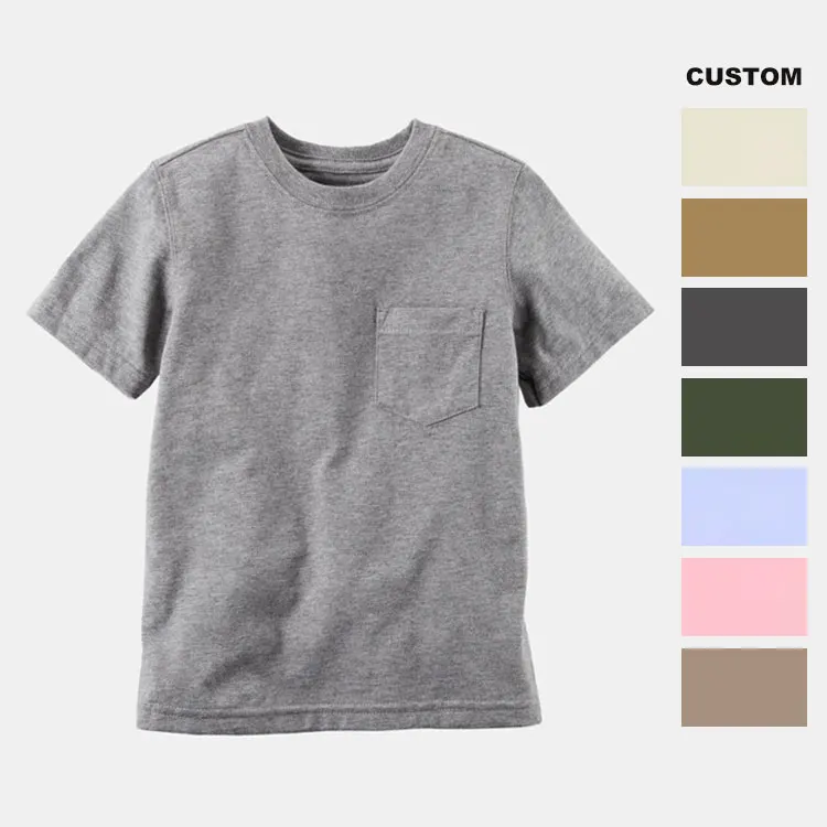 Custom-Printed-Boys-Cotton-T-Shirts-Kids-Unisex-Short-Sleeve-Pocket-Shirt-Crewneck-Summer-Basic-Tee-Tops