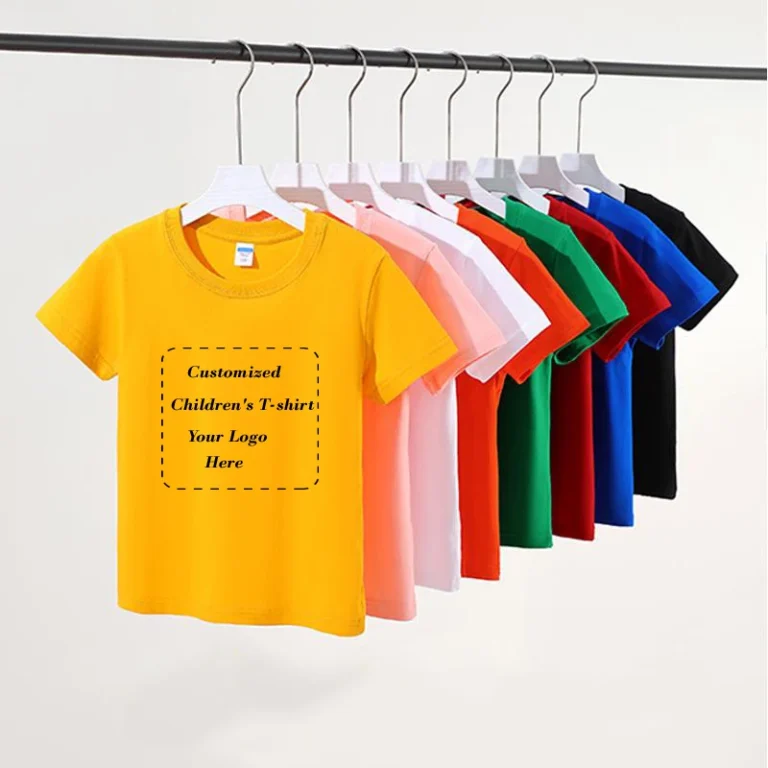 Custom-Printed-Logo-190GSM-Blank-Plain-T-Shirts-for-Kids-Boys-Girls-100-Cotton-Quick-drying-Breathable-Childrens-T-shirts