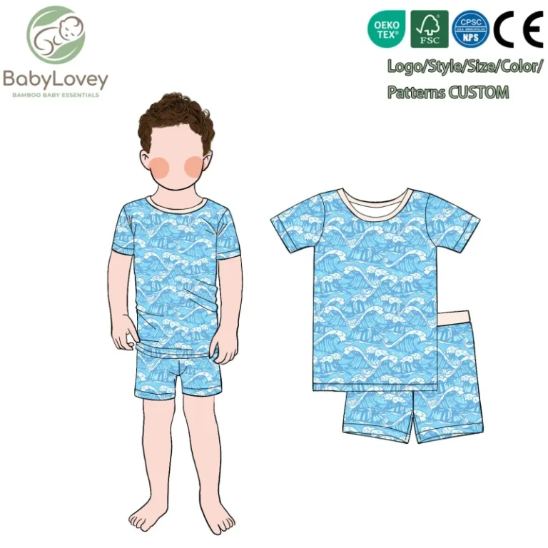 Custom-Printed-Spandex-Bamboo-Fiber-Soft-T-Shirt-And-Shorts-Breathable-Set-Casual-Style