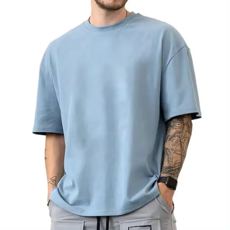 Custom-Printed-T-Shirt-Drop-Shoulder-Breathable-Street-Wear-Oversized-T-Shirt-Shirts-in-Bulk