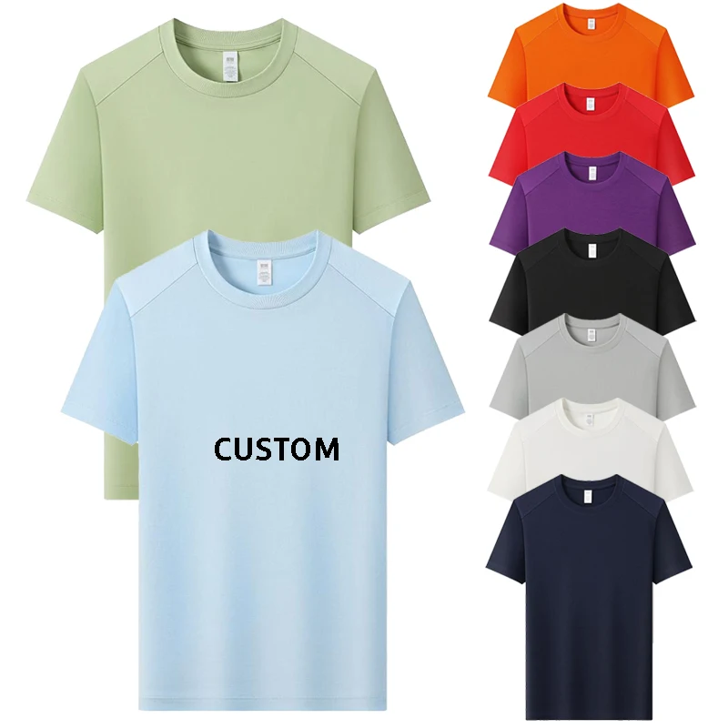 Custom-Printing-220-GSM-Lyocell-Polyester-Spandex-Blend-Mens-T-shirt-Casual-Streetwear-Raglan-Short-Sleeve-Crew-Neck-Tee-Shirts
