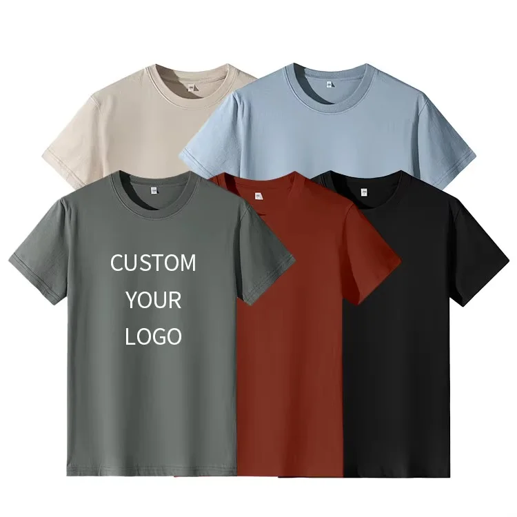 Custom-Printing-Logo-t-Shirt-180gsm-Casual-Regular-Fit-Silk-Screen-Printed-Tshirt-Mens-100-Cotton-Blank-T-shirts