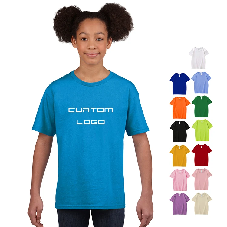 Custom-Printing-Solid-Color-Unisex-Kids-Top-Clothes-Cotton-Comfortable-Girls-Boys-Short-Sleeve-T-Shirt