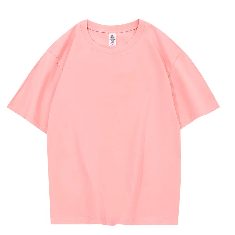Custom-Processing-220g-T-shirt-Mens-Short-Sleeve-Plain-Summer-Casual-Top-Loose-Round-Neck-Streetwear-Tee