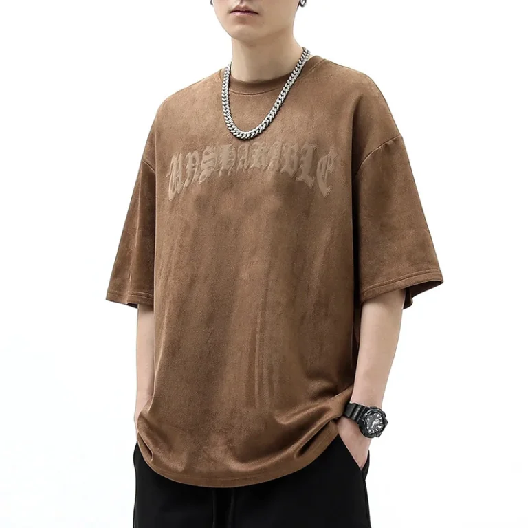 Custom-Puff-Print-Suede-t-Shirt-Men-Drop-Shoulder-Oversized-t-Shirt-3d-Puff-Print-t-Shirt