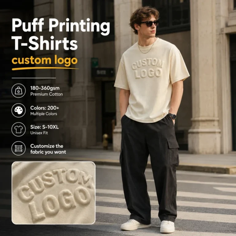 Custom-Puff-Printing-Logo-T-Shirts-180-360GSM-Premium-Cotton-Unisex-Oversized-Blank-Tee-S-10XL-Custom-Fabric-Multiple-Colors