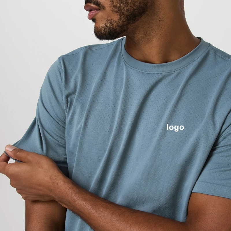 Custom-Recycled-Polyester-Elastane-Breathable-Short-Sleeve-Fitness-Tee-Moisture-wicking-Stretch-Relaxed-Compression-Gym-T-Shirts