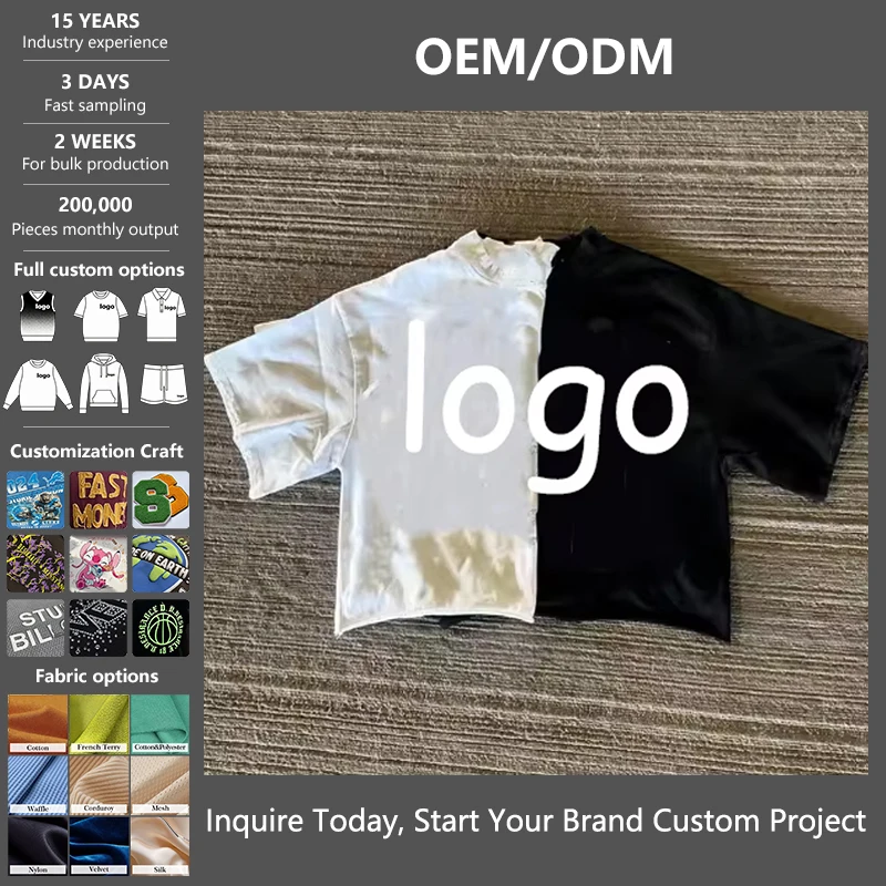 Custom-Screen-Print-100-Cotton-Heavyweight-Boxy-Fit-Tee-Men-Oversized-Cropped-Shirts-Cracked-Distressed-Logo-T-shirts-for-Men