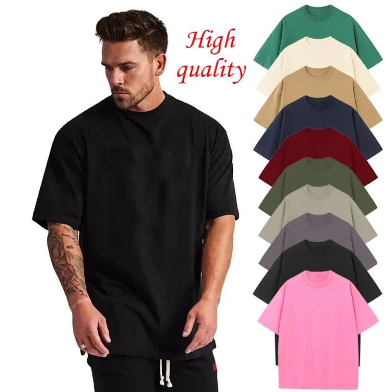 Custom-Screen-Print-T-shirt-Heavyweight-230gsm-100-Cotton-Plain-Mens-T-Shirt-Oversized-Style