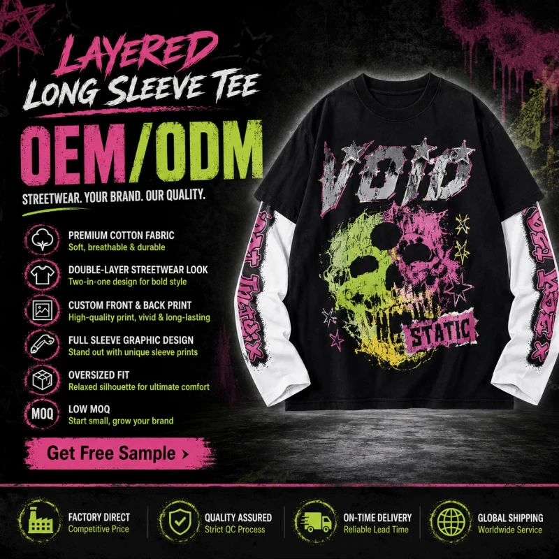 Custom-Screen-Printed-Cotton-Graphic-T-shirts-Summer-Longsleeve-T-Shirt-Oversize-Boxy-Double-Layer-Street-Style-Mens-T-Shirt