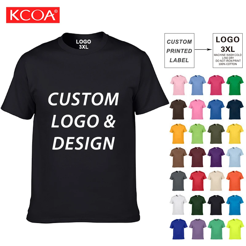 Custom-Screen-Printing-Short-Round-Neck-Tshirt-Blank-100-Cotton-Plain-T-Shirt-For-Men
