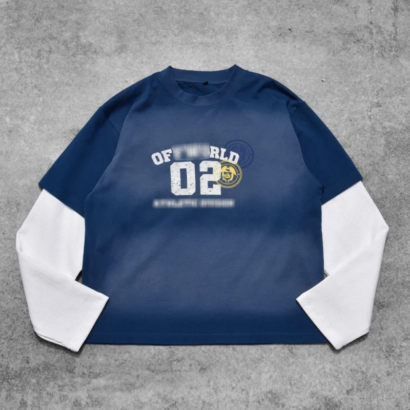 Custom-Screen-Printing-Streetwear-Double-Layer-Long-Sleeve-Oversized-Mens-Sun-Fade-Waffle-T-Shirt-Acid-Wash-T-Shirts-for-Men