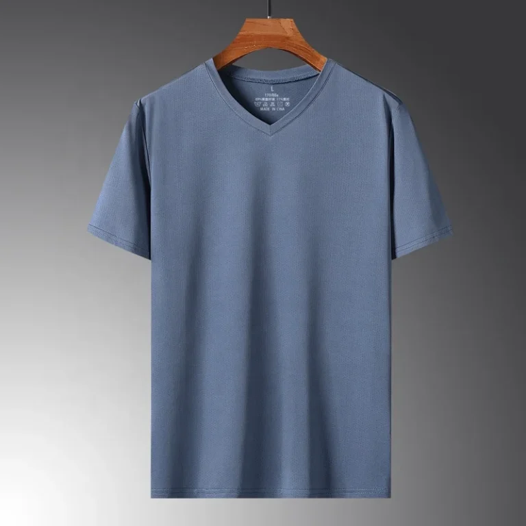 Custom-Seamless-Youth-Sportswear-Man-Sport-Ice-Silk-V-Neck-Undershirt-Top-Lightweight-Quick-Drying-Mens-Fashion-T-shirts