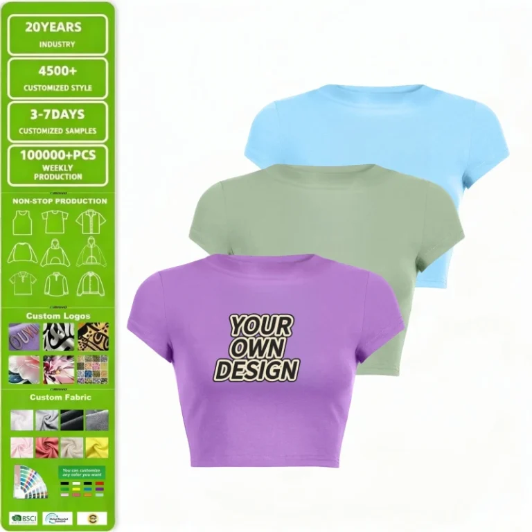 Custom-Solid-Blank-95-Cotton-5-Spandex-Slim-Fit-Summer-Womens-Causal-Sporty-Sexy-Y2K-Crop-Top-T-Shirt