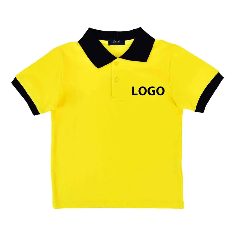 Custom-Sportswear-Yellow-T-Shirt-for-Kids-Uniforms-100-Cotton-Short-Sleeve-Kids-School-Uniform-Polo-With-Badge-Logo-1