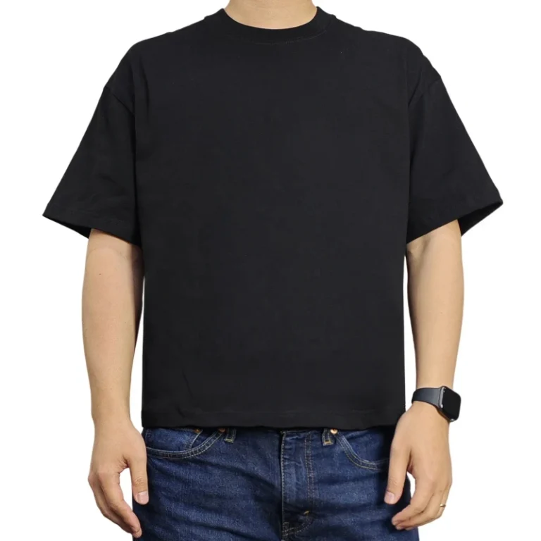 Custom-Streetwear-Blank-Box-Tee-220-250-GSM-Heavy-Weight-Cotton-Drop-Shoulder-Oversized-Boxy-Fit-Cropped-T-Shirt-for-Men