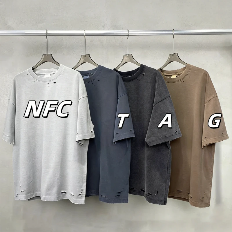 Custom-Streetwear-Vintage-Hip-Hop-Plus-Size-Front-Logo-Knitted-Graphic-Printing-Men-Heavyweight-100-Cotton-T-Shirt
