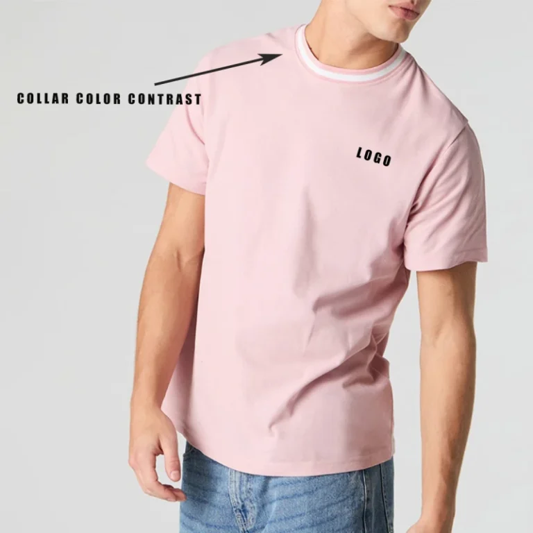 Custom-Summer-Casual-T-shirt-Organic-Cotton-T-shirts-Short-Sleeve-Collar-Color-Contrast-T-Shirts-for-Men