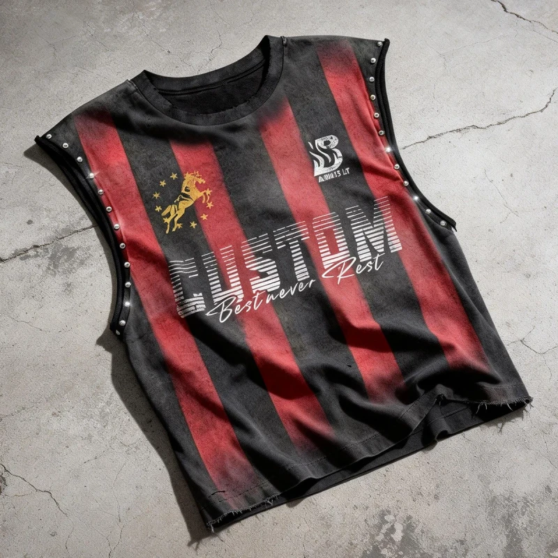 Custom-Summer-Mens-Tank-Tops-Football-Jersey-Design-Retro-Washed-Logo-Print-Letter-Vintage-Soccer-Wear-Sleeveless-T-shirt