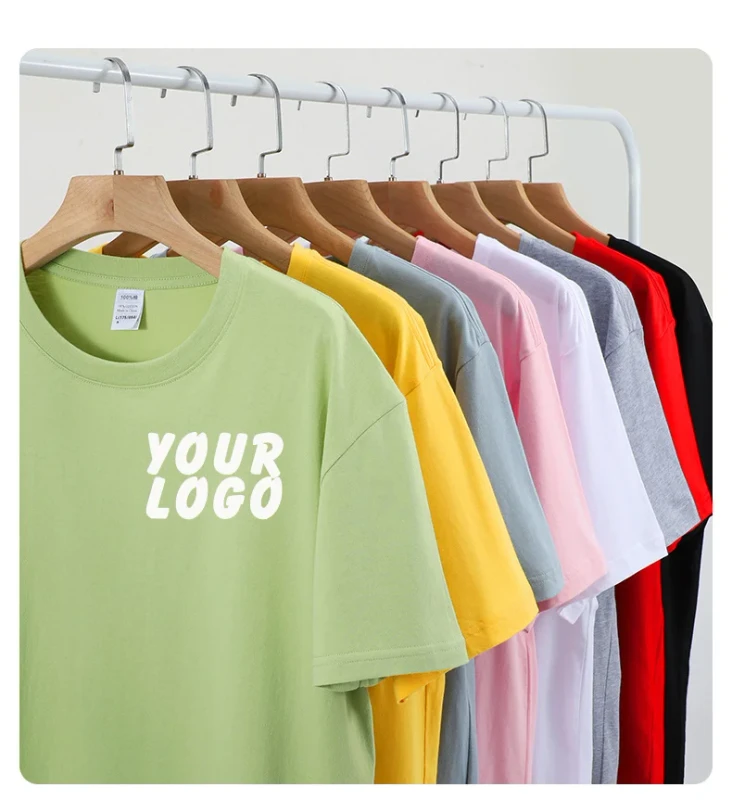 Custom-T-Shirt-Embroidery-Logo-100-Cotton-Large-Size-Short-Sleeve-Advertising-Shirt-Printing-Blank-T-Shirt-With-Logo-Customize