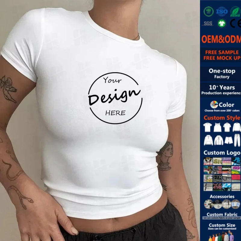 Custom-Women-Basic-Tee-Plain-Blank-Oversized-Summer-Sports-Puff-Print-Spandex-Cotton-Womens-Crop-Top-T-Shirts