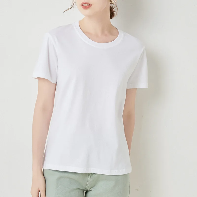 Custom-Your-Brand-Logo-100-Cotton-Tshirt-Blank-Women-T-Shirt-Plain-Casual-Womens-T-shirts