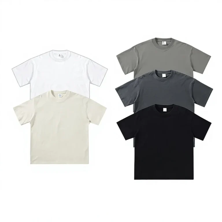 Custom-logo-280g-100-Cotton-Heavyweight-Solid-Breathable-Shirt-O-Neck-Oversized-Short-Sleeve-Unisex-T-Shirt