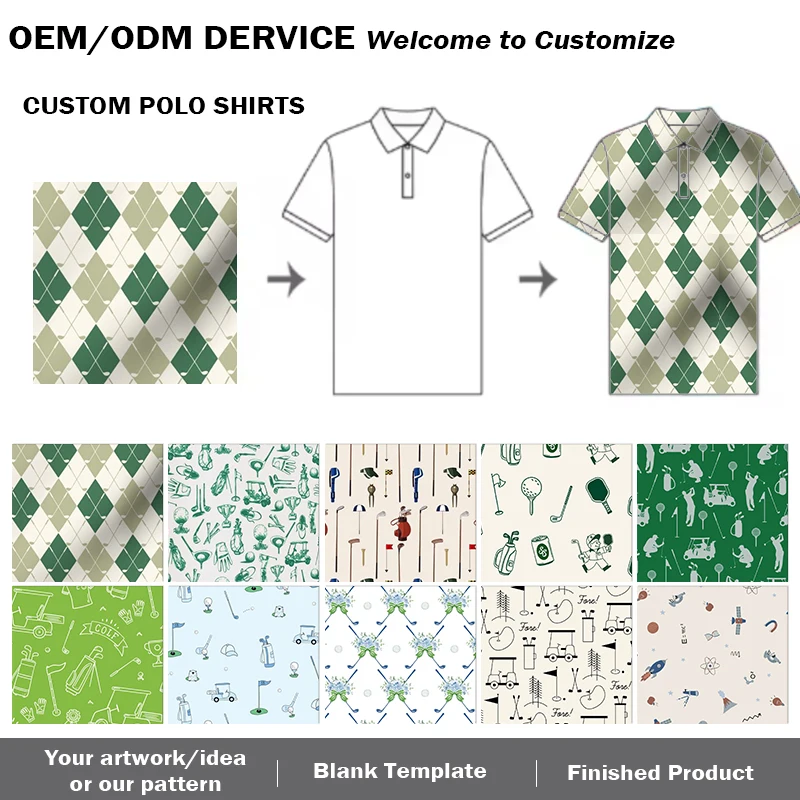 Custom-logo-Luxury-Striped-Sublimated-Print-Quick-Dry-Performance-Men-Golf-Silk-Polo-t-Shirts