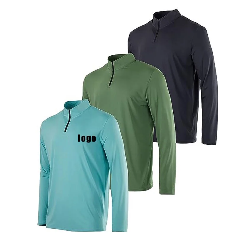 Custom-logo-Performance-Running-Sport-Marathon-100polyester-1-4-Quarter-Zip-Pullover-Long-Sleeve-T-shirt-for-Men