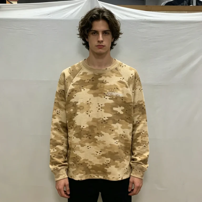 Customised-T-shirt-Digital-Print-Boxy-Fit-Waffle-Knit-Camouflage-Camo-Thermal-Full-Long-Sleeve-Shirt-for-Men