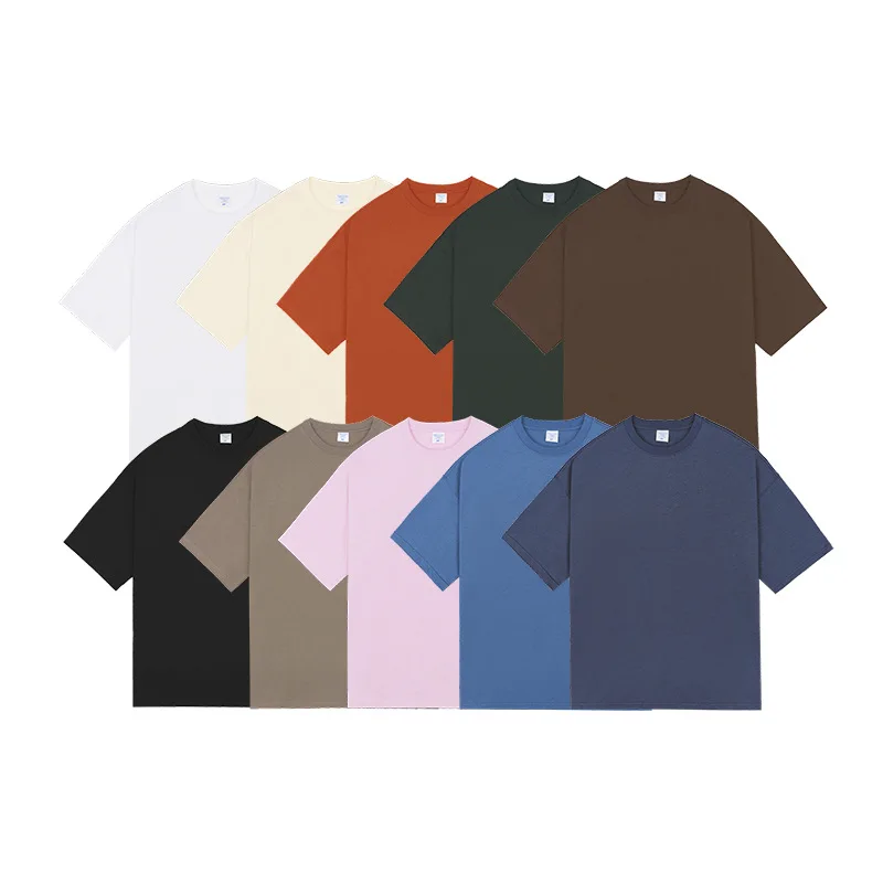 Customizable-Casual-T-Shirt-New-Style-Solid-Color-Manufactured-Polyester-Cotton-Knitted-Fabric-Oversized-Fit