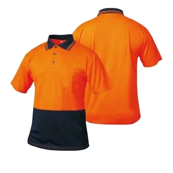 Customizable-Hi-Vis-Safety-Workwear-Polo-T-Shirt-Water-Proof-Polyester-Design-For-Plus-Sizes-Featuring-Customized-Logo