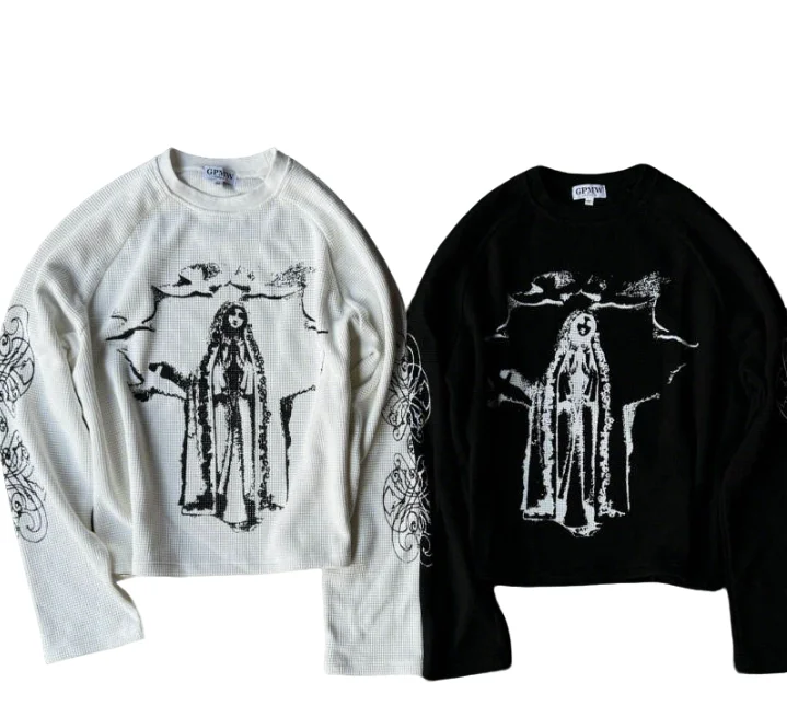 Customizable-Logo-Streetwear-Warm-Fabric-Loose-Waffle-Knit-Mens-Long-Sleeve-T-Shirt-ODM