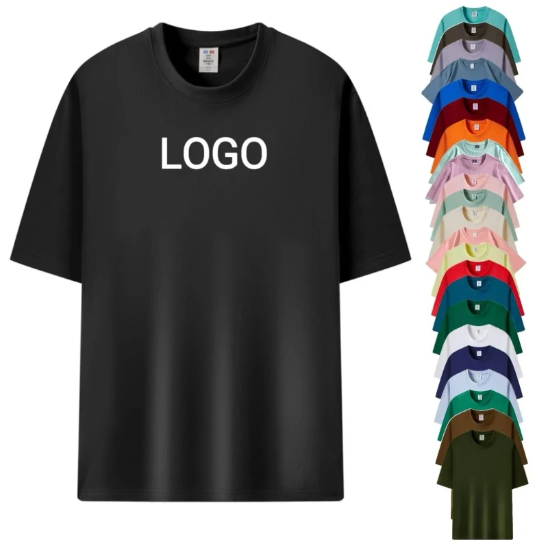 Customizable-Mens-Casual-Solid-Pattern-T-Shirt-Custom-Logo-Heat-Transfer-Own-Brand-Tag-Custom-Shirts-Blank-T-Shirt-Printing