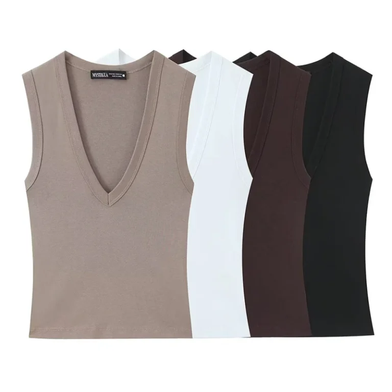 Customizable-Womens-T-shirts-Fashion-V-Neck-Sleeveless-T-Shirt-Women-Cotton-Tees-Summer-Casual-Simple-Solid-Ladies-Top