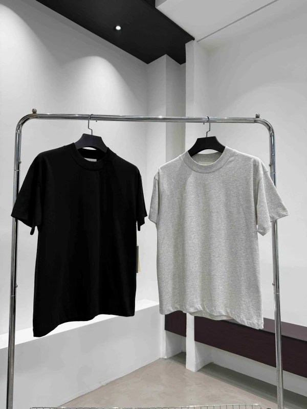 Customization-Short-sleeved-T-shirt-Mens-Round-neck-Loose-fitting-Solid-color-Base-Layer-Shirt-Plain-Fabric