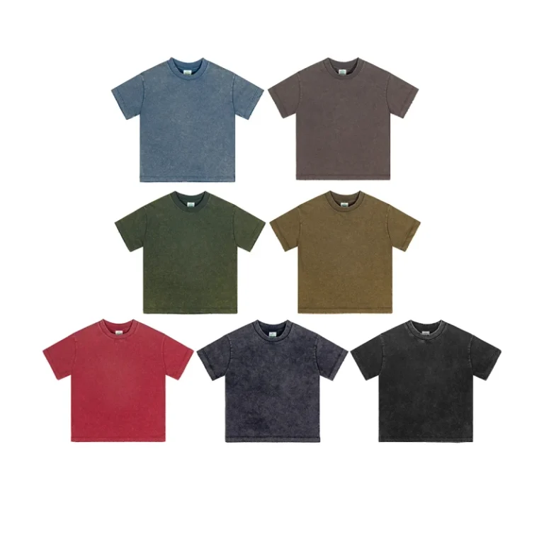 Customize-Children-Boys-Girls-Plain-T-Shirt-With-Logo-Label-Solid-Color-100-Cotton-Acid-Wash-Oversize-T-Shirts-for-Kids