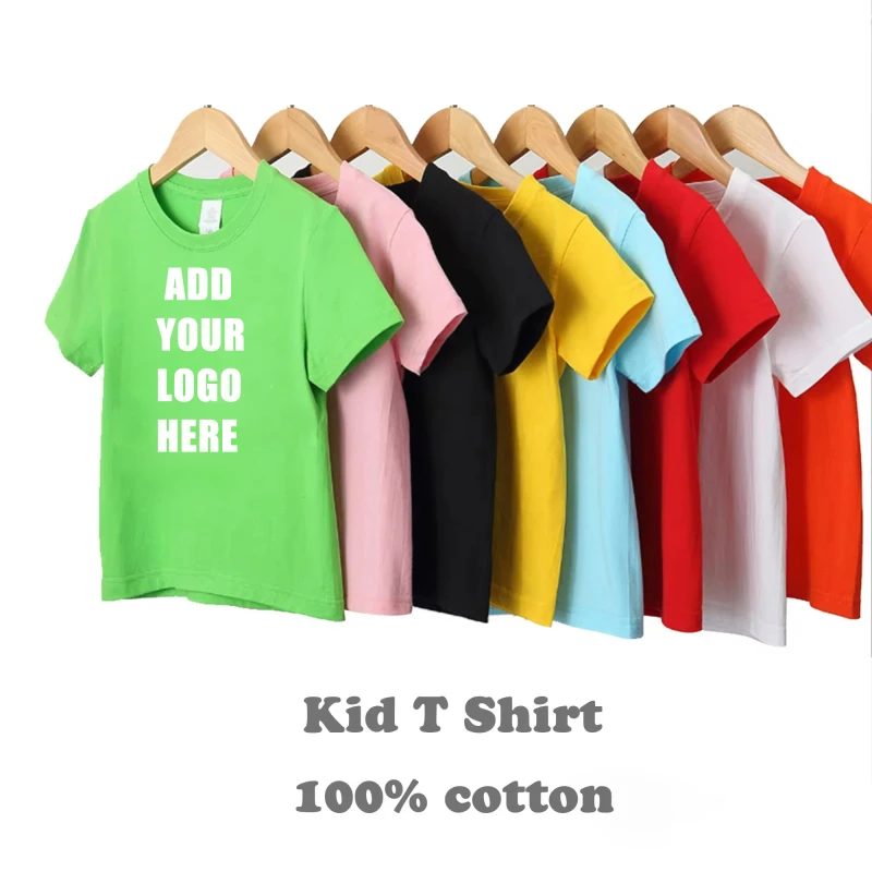 Customize-Children-Boys-Girls-Plain-TShirt-With-Logo-Label-Solid-Color-100-Cotton-T-shirt-Screen-Printed-Custom-t-Shirt-Kids