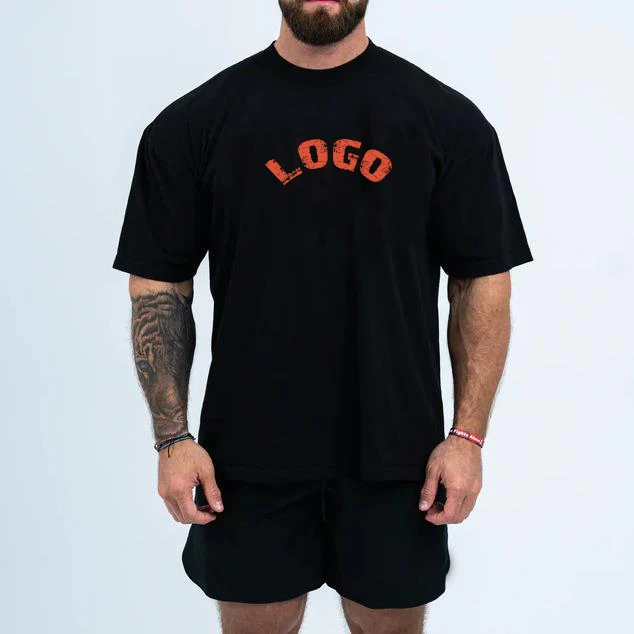 Customize-Clothes-Men-T-shirt-220-Gsm-Sport-Printed-Oversized-Short-Heavyweight-T-shirt-Screen-Print-T-shirt-Men