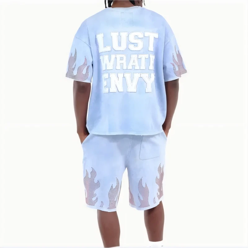 Customize-Designer-Private-Label-Casual-Streetwear-Cotton-T-Shirt-Short-Men-2-Piece-Short-Set