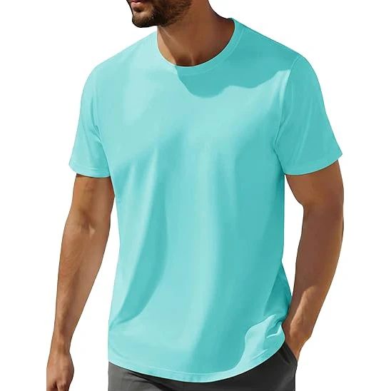 Customize-Mens-Shirts-Sun-Protection-Shirt-Casual-Soft-Light-Crew-Neck-Basic-Tees-Sky-Blue-Mens-Casual-Short-Sleeve-Shirt