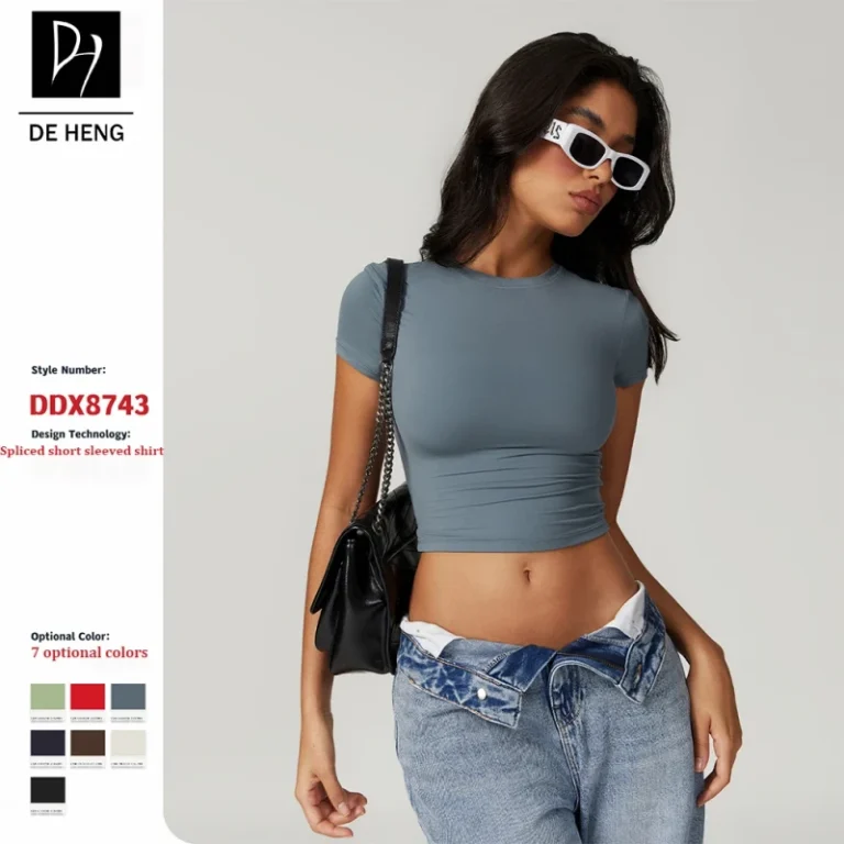 Customize-Yoga-Leisure-Fitness-Pilates-Casual-Summer-Tops-Womens-Sports-Tshirt