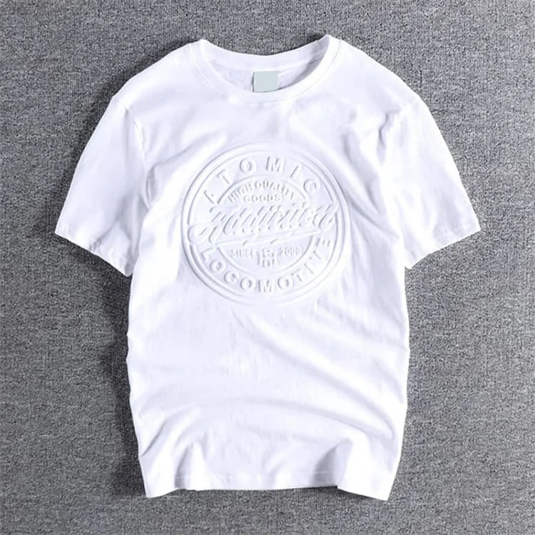 Customized-100-Cotton-260GSM-Embossing-Oversized-Plain-O-Neck-Mens-T-shirts-Custom-3d-Embossed-Printing-logo-Tshirts-for-Men
