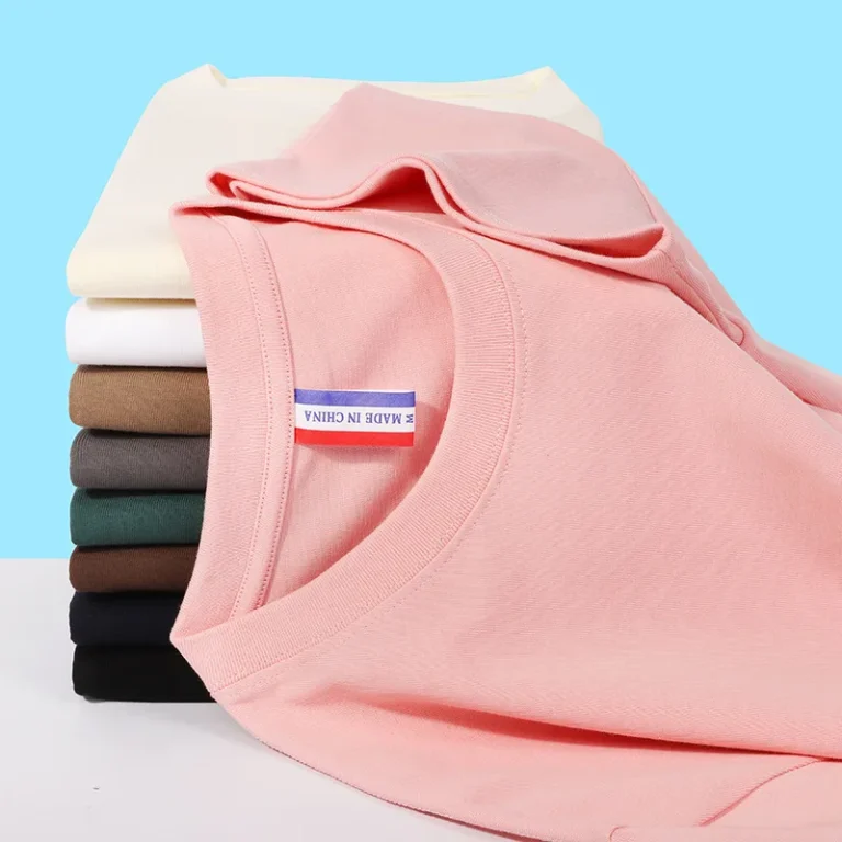 Customized-300g-Heavyweight-Cotton-Double-Yarn-Short-sleeved-Breathable-Fashion-T-shirt-Mens-Womens-Loose-Fit-Solid