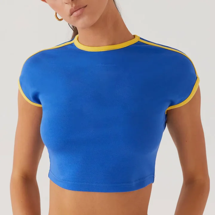 Customized-Design-Printed-Vintage-Y2K-Graphic-Baby-Tee-Stretch-Slim-Fit-Tight-Cotton-Color-Combination-Women-Cropped-T-Shirt