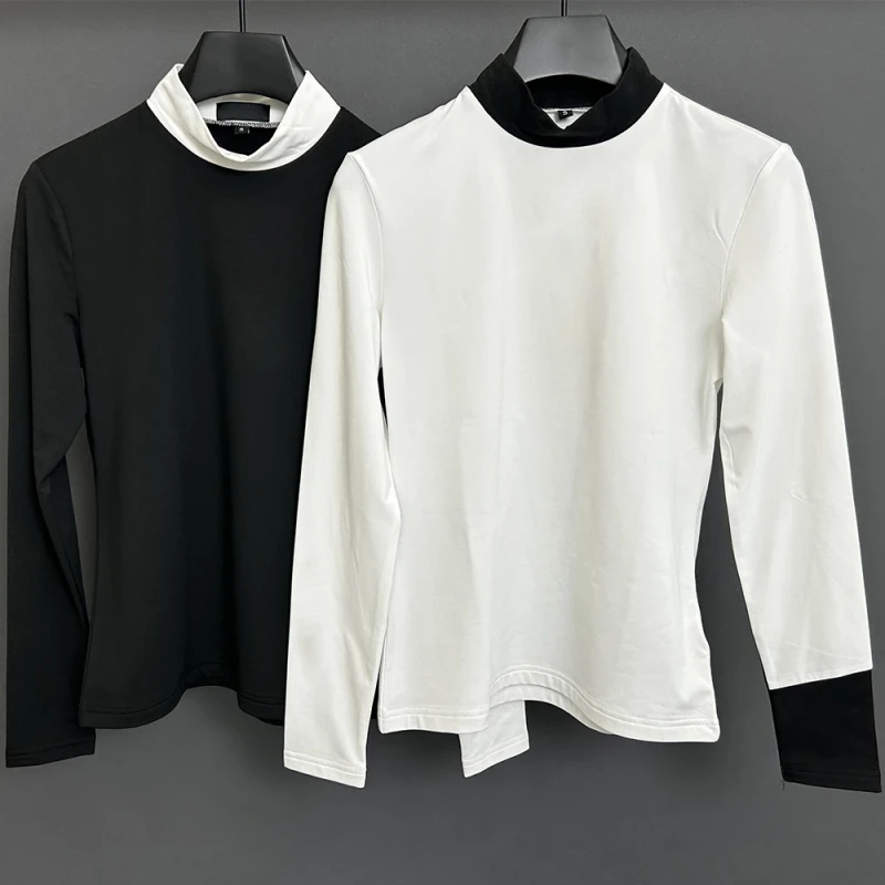 Customized-Golf-Womens-Clothing-Round-Neck-Long-Sleeve-Anti-Snag-and-Shrink-Resistant-Casual-Sports-T-shirt