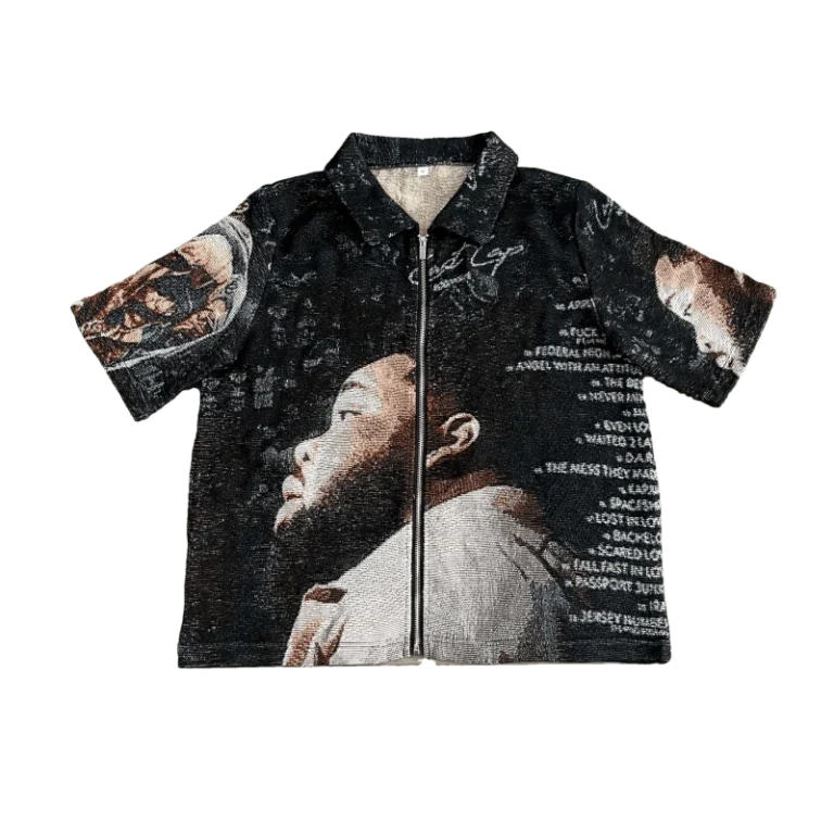 Customized-Heavy-Mens-Oversize-T-Shirt-Summer-Tapestry-Patch-Digital-Printing-Woven-Short-Sleeve-Hip-Hop-Style