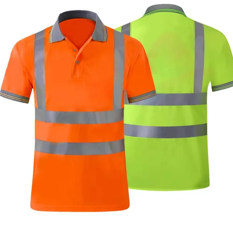 Customized-LOGO-S-4XL-High-Visibility-Work-Wear-Reflective-Safety-Vest-Breathable-Polyester-Polo-T-Shirt-Stay-Cool-Fluorescent