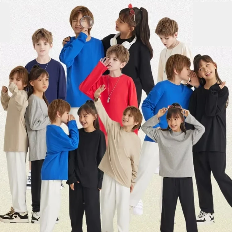 Customized-Long-sleeved-T-shirt-for-Boys-240g-100-Pure-Cotton-Oversized-Long-sleeved-T-shirt-with-DTG-Printed-logo